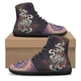 thumbnail image 7 of POLERO Dragon Purple Mandala Floral High Tops Athletic Sneakers for Women Men Lace-Up Walking Barefoot Sneaker High Mid Ankle Support Walking Fitness Travel Trainer Strap Shoes, 7 of 7