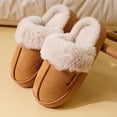 thumbnail image 2 of Rokment Platform Fuzzy Slippers for Women Indoor and Outdoor Fashion Casual Plush Lined Warm Winter Suede Mules Slip on Snow Boots Cozy Memory Foam Slides Booties Khaki Size 8, 2 of 7