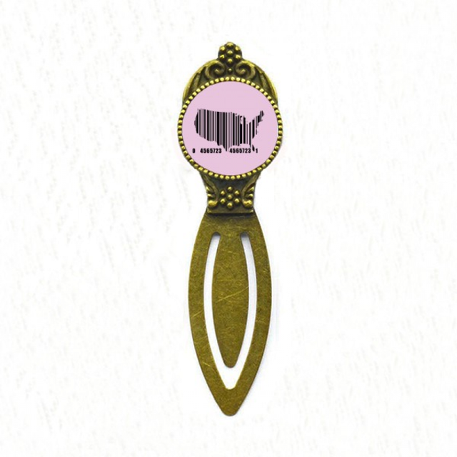 US Map Outline Bar Code Art Deco Fashion Bookmark Retro Office Label Page Marker