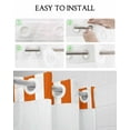 thumbnail image 5 of No Hook Shower Curtain with Snap in Liner, Orange and White Striped Geometric Hotel Shower Curtains for Bathroom, Washable Shower Curtain Liner Set with Mesh Top Window, 72”x78”, 5 of 6