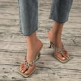 thumbnail image 1 of Zapatos de mujer Moda Color sólido Minimalista Cuentas de metal Clip Toe Heel Sandalias Zapatillas Flip Flop Wmkox8yii  hj789, 1 of 9