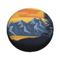 thumbnail image 2 of Waterproof Spare Wheel Cover, Mountains Sunset Forest Pattern Adjustable Wheel Cover For Jeep Trailer RV SUV Car, 17 inch, 2 of 8