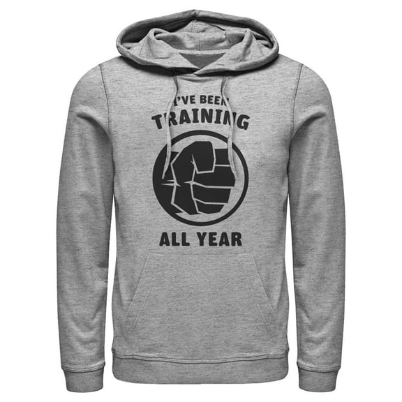 Men's Marvel The Hulk I've Been Training All Year  Pull Over Hoodie