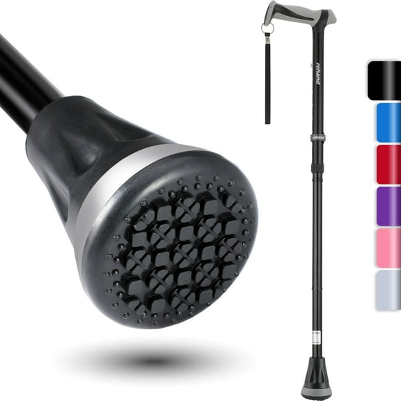 Foldable Walking Cane Women & Men,Adjustable,Collapsible,Heavy Duty All Terrain Tip,Walking Sticks for Seniors & Adults