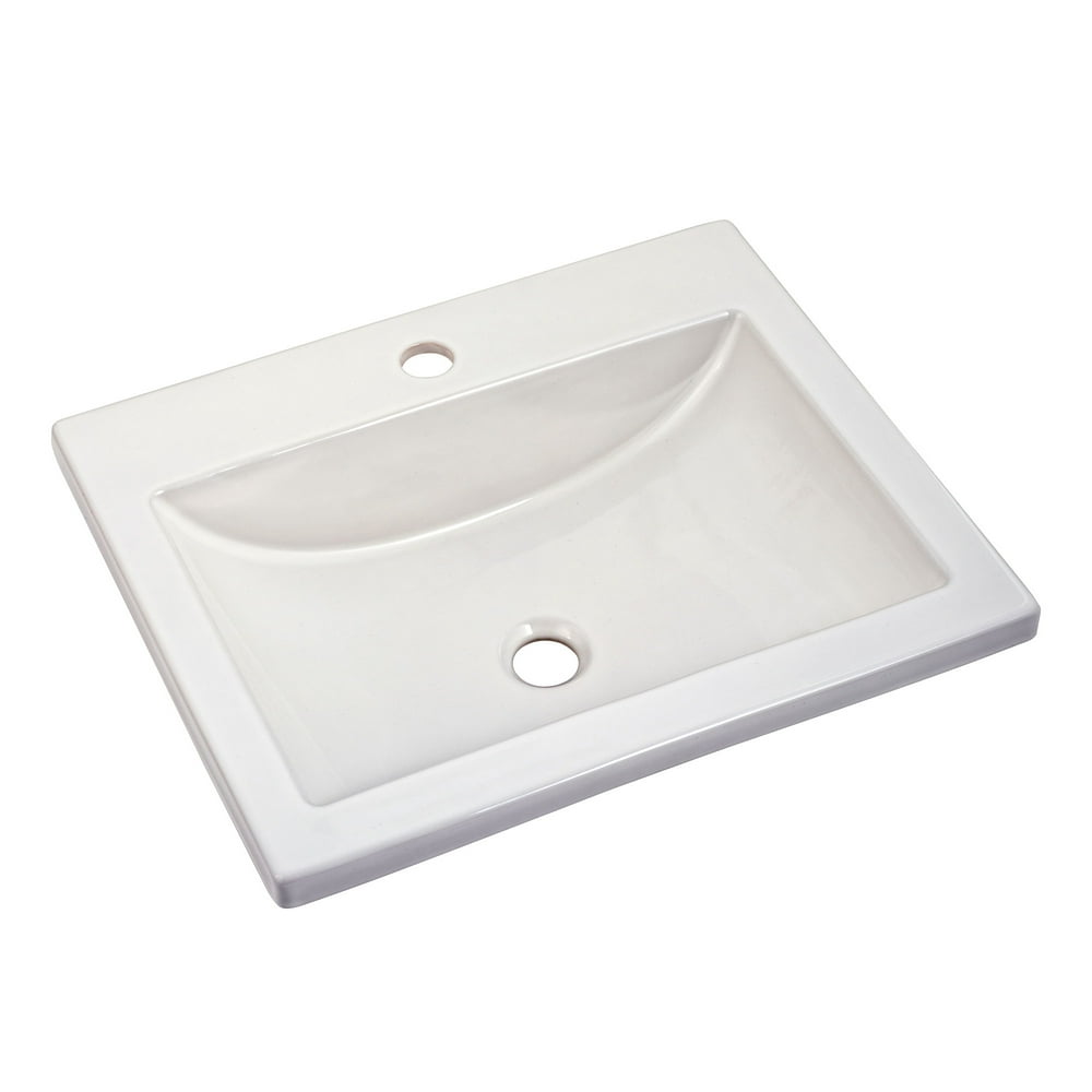American Standard Studio Dropin Sink with Center Hole in White