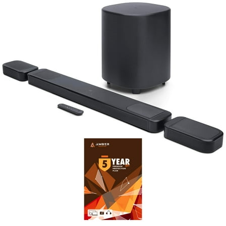 JBL BAR-1000-MK2 Surround Sound 4K Dolby Atmos and DTS Soundbar with 5 Year Amber Protection Plan (2025)