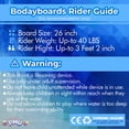 thumbnail image 5 of PMU 26 Inch Hippo Printed Bodyboard - Lightweight Wrist Leash Slick Bottom Boogie Board for Beach, Sea & Pool - Surfing Board for Kids, Teens & Adults Wave Conditions Pkg/1, 5 of 8