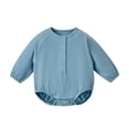 thumbnail image 2 of Mgmyaa Baby Boys Girls Pure Cotton Muslin Short Sleeve Bodysuit Snap Closure Summer Romper Newborn Jumpsuit for 3-24 Months, 2 of 9