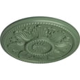 thumbnail image 3 of Ekena Millwork 18"OD x 1 3/4"P Edinburgh Ceiling Medallion (Fits Canopies up to 5 1/4"), Hand-Painted Athenian Green, 3 of 6