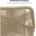thumbnail image 5 of PURPLE LEAF 7 Pieces Patio Dining Set, Rectangular Aluminum Outdoor Table and 6 Wicker Chairs with Cushions for Garden Kitchen and Porch, Champagne, 5 of 10