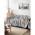 thumbnail image 3 of Black White Lines Couch Cover for Dogs, Retro Stripes Texture Minimalist Art Washable Sofa Covers Slipcover for Pets Dogs Futon Cover, Couch Recliner Covers, Oversized Chair Slipcover 71"x91", 3 of 9