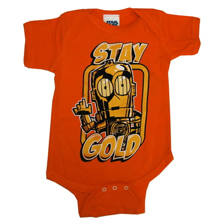 C3PO Stay Gold Star Wars Movie Baby Creeper Romper Snapsuit