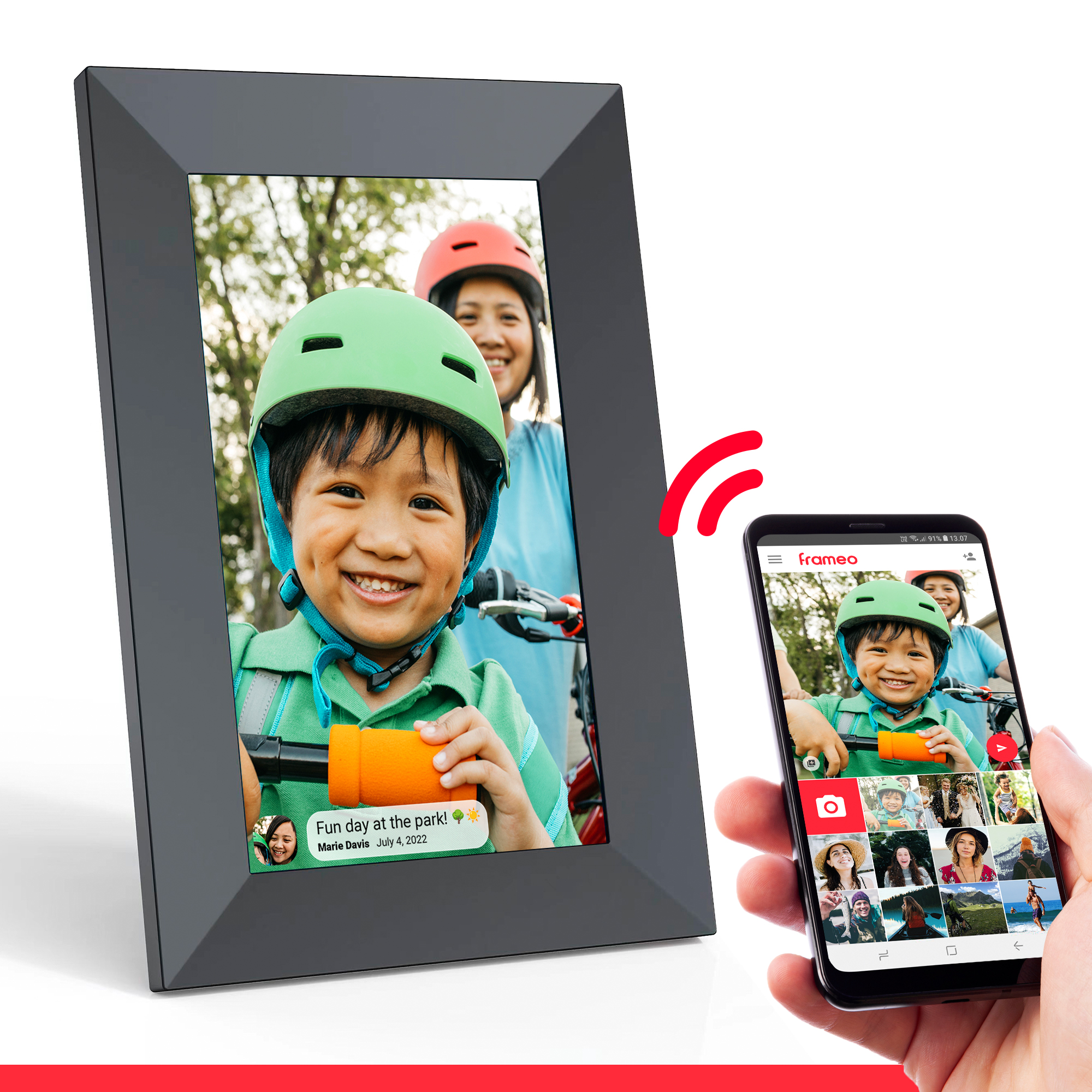 onn 10 Inch Wi-Fi Digital Picture Frame, Black photo 2