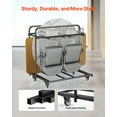 thumbnail image 4 of VEVOR Folding Chair Rack, 400 LBS Capacity, Heavy-duty Chair Cart for 5 Tables+14 Chairs, Chair Storage Dolly Chair Holder w/ Swivel Casters and Locking Wheels,for Party Event,Hotel, Matte Black, 4 of 9