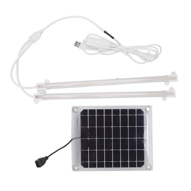 CUITING Solar Plant Lamp Plant Grow Light Strip Boost Blooming Double Sided Power Generation Boost Harvesting For Greenhouse For Flowers 20W