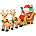 thumbnail image 3 of HOMCOM 8ft Long Christmas Inflatable Santa Claus with Sleigh and Reindeer, Outdoor Blow-Up Yard Decoration with LED Lights Display, 3 of 5
