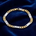 thumbnail image 5 of Pompeii Men's Figaro link 14k Gold (22gram) or Platinum (36gram) 6mm Bracelet 8.5" (,), 5 of 6