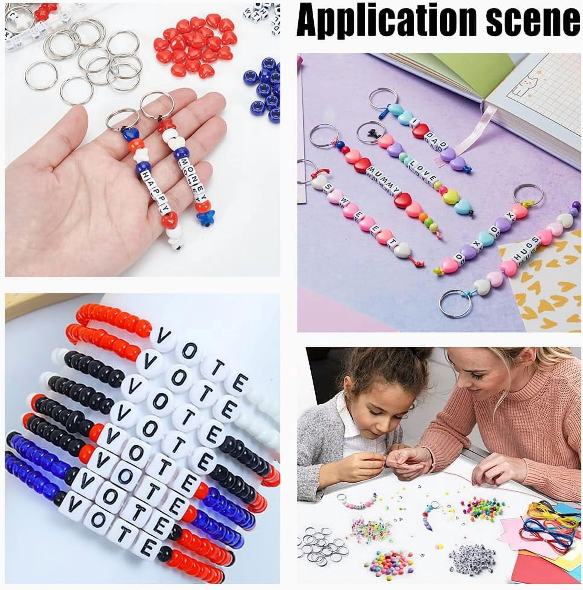 arricraft Environ 600 kit de Fabrication de Porte Clés en Perles Comprend des Perles de Rocaille en Acrylique Rondes en Forme de Cœur des Porte Clés Fendus en Fer et un Cordon arricraft Environ 600 kit de Fabrication de Porte Clés en Perles Comprend des Perles de Rocaille en Acrylique Rondes en Forme de Cœur des Porte Clés Fendus en Fer et un Cordon