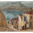 thumbnail image 3 of Alexander Evgenievich Yakovlev 13x12 Black Modern Framed Museum Art Print Titled - The Port of Calvi (1930), 3 of 5