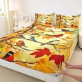 thumbnail image 3 of Castle Fairy Animal Birds Twin Sheet Sets for Boys Girls,Fall Tree Leaves Bedding, 3 of 7