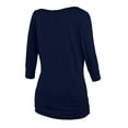 thumbnail image 2 of Matchstick Women's 3/4 Sleeve Basic Drape Top with Side Shirring, 2 of 4