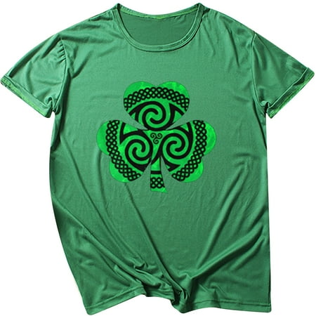 

Tank Top for Women Sexy Tops for Women Trendy Women Casual Round-Neck St. Patrick s Day Printed T-Shirt Loose Fit Short Sleeve Tops Blouse Tshirts Shirts for Women Clearance Shirts for Women