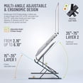thumbnail image 4 of HOMELUX THEORY Support Portable pour Ordinateur Portable, Support Réglable pour Ordinateur Portable, Rehausseur en Aluminium pour Bureau, Support Pliable pour Ordinateur Portable de Voyage, Support pour MacBook Pro Air Ou Tout Appareil de 15,6 Pouces (Noir), 4 of 8