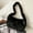 black, variant on Simple Design Women Soft Plush Hobos Shoulder Bags Winter Furry Ladies Clutch Purse Handbag Fashion Female Underarm Bag