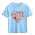 thumbnail image 2 of Piuwrlz Short Shirts Sleeve Kids Girls Graphic T-Shirts Cotton Pullover Blue Size 9 Years, 2 of 10