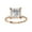 Rose Gold, variant on Halo Solitaire Engagement Rings for Women, Center 7mm Princess Cut Lab Created Moissanite Half Eternity Wedding Ring in 14K Solid Rose Gold Size-10