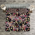 thumbnail image 3 of Ambesonne Owls Quilted Bedspread Set 3 Pcs, Crazy Birds Tasty Cupcakes, King Size, Multicolor, 3 of 3