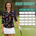 thumbnail image 7 of Uorisanigo Colorful Dog Paws Womens 3/4 Sleeve Golf Shirts Size S Comfortable Polyester Spandex Fabric Athletic Polo Workout Tops Soft Versatile Quick Dry Zip Up Collar Tennis Tops, 7 of 7