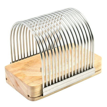 

Unique Strong Construction Practical Bread Slicing Guide Oak & Stainless Steel