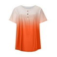 thumbnail image 4 of QLEICOM Womens Summer Tops Oversized T-shirts Short Sleeve V-Neck Tie-dye Casual Loose Tunic Tank Tops Women Shirts Blouses Orange M, 4 of 4