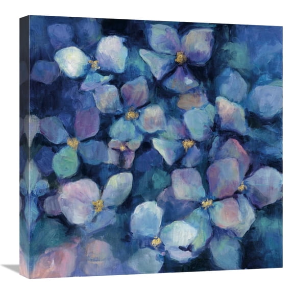 Global Gallery's 'Midnight Blue Hydrangeas with Gold' By Marilyn Hageman Stretched Canvas Wall Art