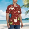 thumbnail image 6 of Uemuo Coffee Cups Printed Regular Fit Short Sleeve Casual Hawaiian Shirt for Men,Aloha shirt,Tropical shirt,Floral print shirt,Vacation Beach shirt-, 6 of 9
