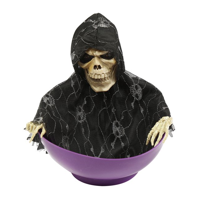 halloween decor Animated Halloween Candy Bowl Motion Activated Candy Server Bowl Trick Or Candy Dish Home Decor For Halloween Party Decorations Red Eyes And Sounds
