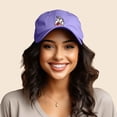 thumbnail image 3 of Dalix Strawberry Milk Embroidered Womens Cotton Dad Hat Baseball Cap in Lavender, 3 of 5