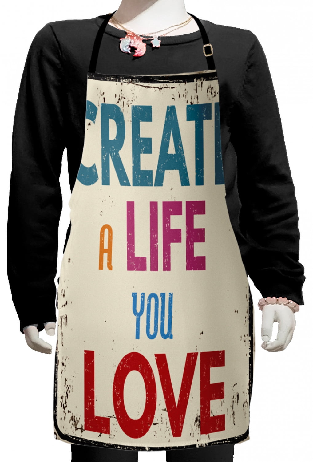 Saying Kids Apron, Colorful Create a Life You Love Lettering Framed ...