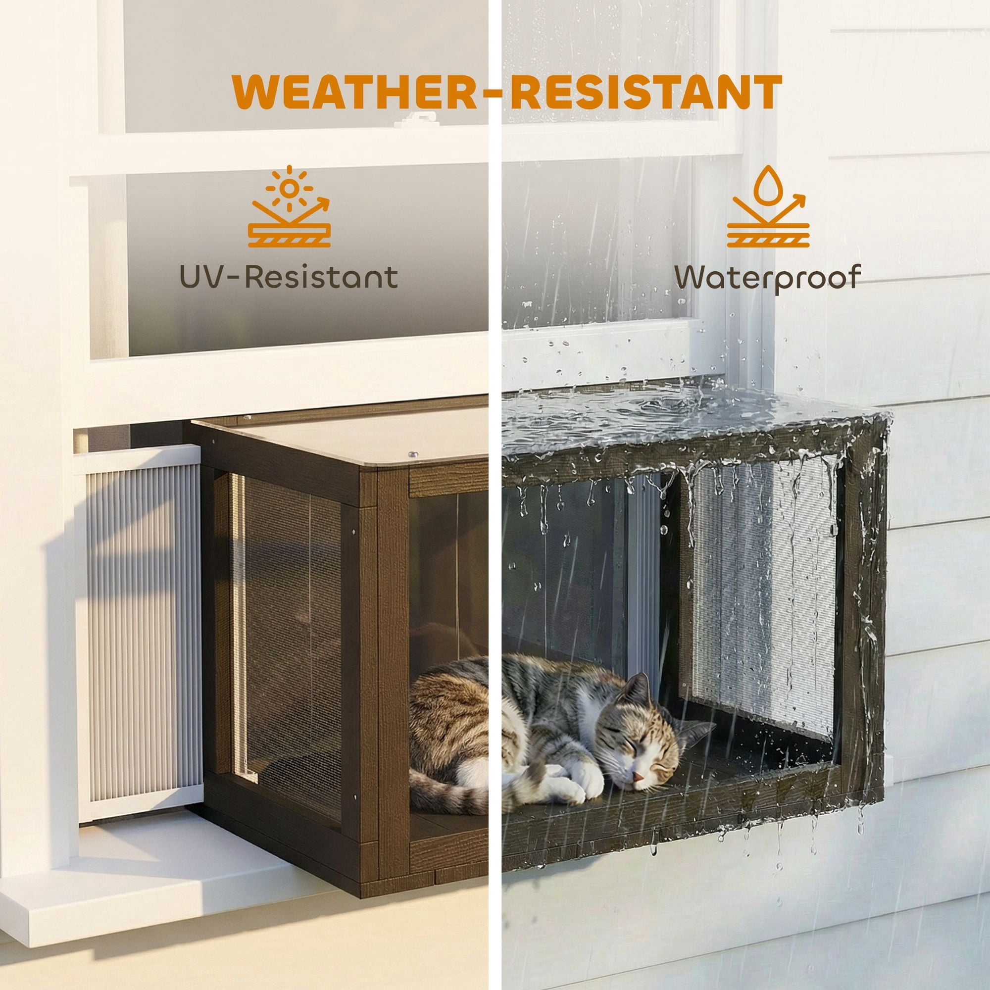 Dranite Catio Outdoor Cat Enclosure, Adjustable 25"-41" Cat House