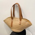 thumbnail image 1 of Bolso de playa de concha de verano, bolso de mano tejido a mano para mujer informal a la moda para viajes (caqui) Sywqhk Para Estrenar, 1 of 8