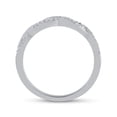 thumbnail image 3 of Solid 14K White Gold Real Natural Diamond Twist Stackable Wedding Band Anniversary Ring for Women 1/6 Carat - Size - 6 ( .16 Cttw ), 3 of 5