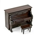 thumbnail image 2 of Miniature 18 Note Musical Hi-Gloss Brown Upright Piano with Bench - Ave Maria, de Lourdes, 2 of 2