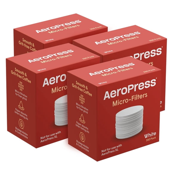 AeroPress Coffee Maker White Paper Micro-Filters, Compostable Coffee Filters Made from White, Chlorine-Free Paper, Fits Standard Size AeroPress Manua