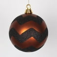 thumbnail image 2 of Copper Matte with Black Glitter Chevron Commercial Size Christmas Ball Ornament 6" (150mm), 2 of 2