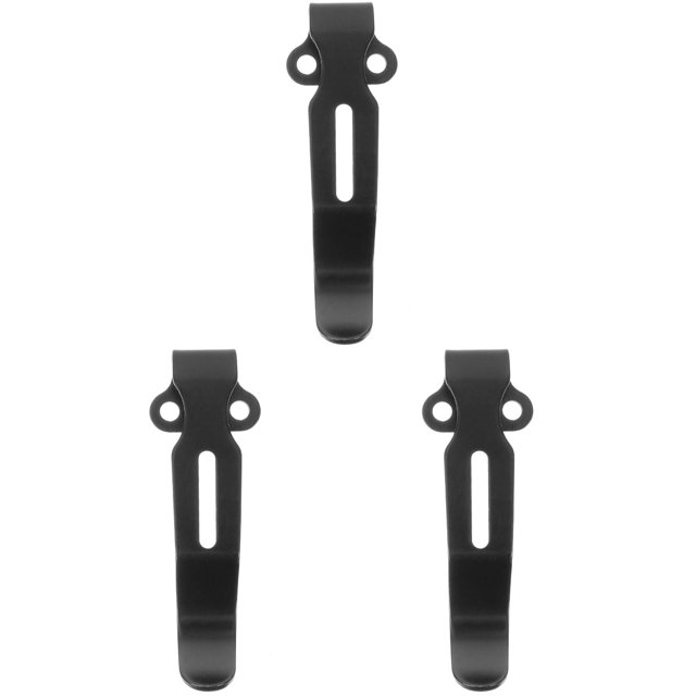 Clip de bolsillo portátil de 3 piezas, clip de bolsillo de metal de transporte profundo, clip trasero plegable para cuchillos para exteriores
