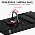 thumbnail image 5 of Case for Google Pixel 7 with Slide Camera Cover, Military Grade Drop Protective Phone Cover Case with Ring Kickstand for Google Pixel 7 JST Black, 5 of 9