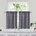 thumbnail image 2 of Haperlare 28"Wx30"L Black White Kitchen Curtains Buffalo Checkered Window Curtains Waterproof Decor Light Filtering Curtains for Bedroom, Set of 2, 2 of 7