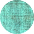 thumbnail image 1 of Ahgly Company Indoor Round Abstract Turquoise Blue Modern Area Rugs, 4' Round, 1 of 4
