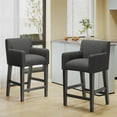 thumbnail image 1 of Set of 2 Upholstered 26 inch Counter Stool - Charcoal/Gray, 1 of 13